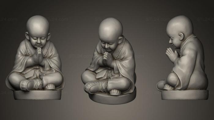 Скульптуры индийские (Буддийский монах, STKI_0035) 3D модель для ЧПУ станка